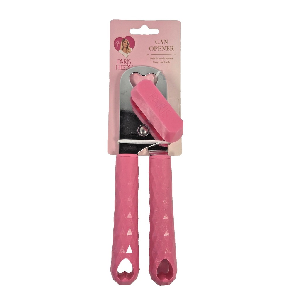 Paris Hilton Can Opener Hot Pink Heart Bottle Opener Easy Turn Knob New